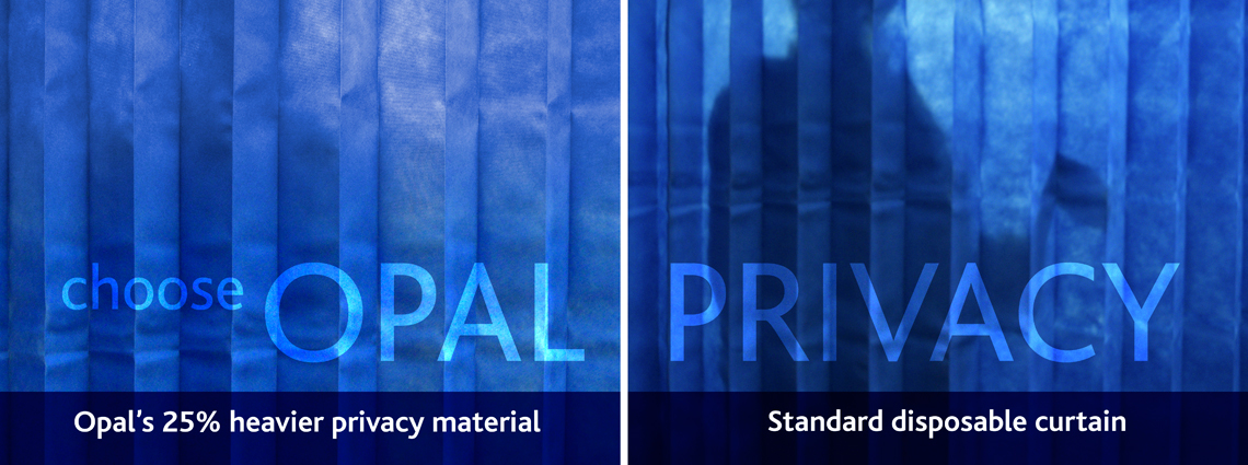 nurse with disposable curtain